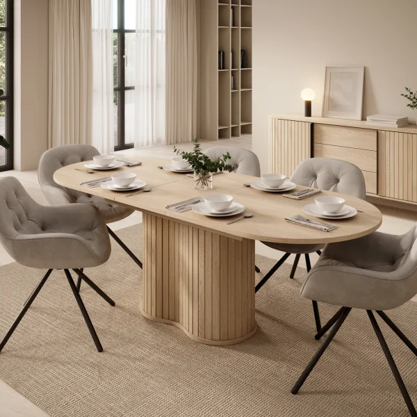 Tavolo allungabile 180/220x90cm ovale rovere Groove