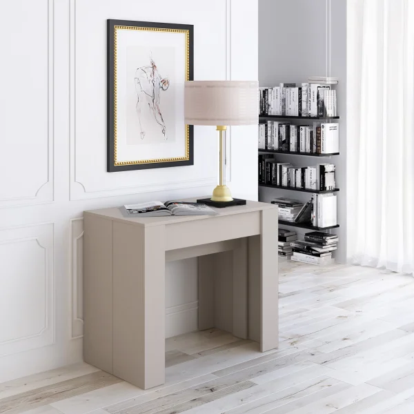 Tavolo consolle allungabile 52/238cm moderno nobilitato beige cashmere Virginia