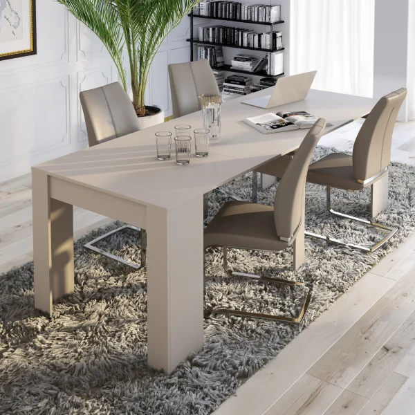 Tavolo consolle allungabile 52/238cm moderno nobilitato beige cashmere Virginia