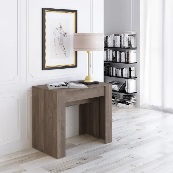 Tavolo consolle allungabile 52/238cm moderno nobilitato noce Virginia