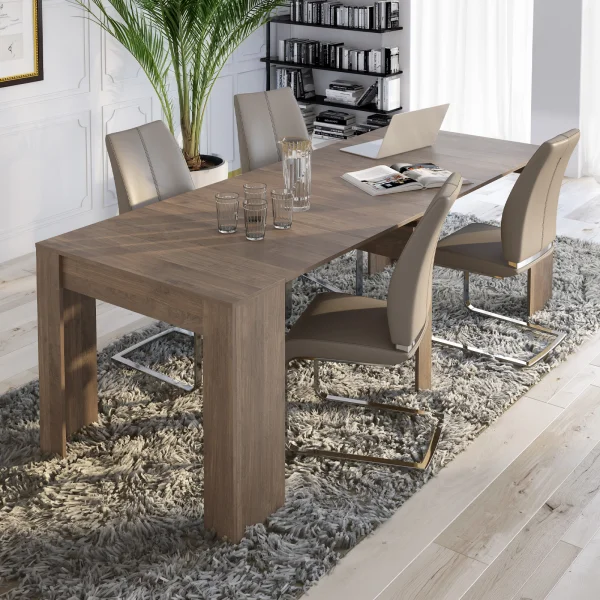Tavolo consolle allungabile 52/238cm moderno nobilitato noce Virginia
