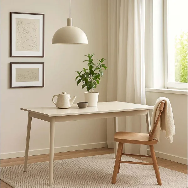 Tavolo da pranzo 180x90cm moderno beige cashmere Carly