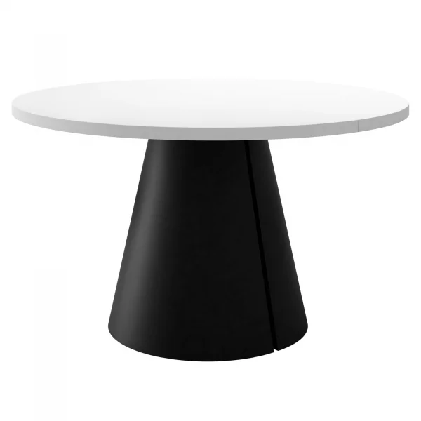 Tavolo da pranzo allungabile 100/176x100 cm rotondo industrial bianco metallo nero Grint