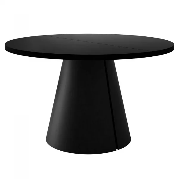 Tavolo da pranzo allungabile 100/176x100 cm rotondo industrial nero metallo nero Grint