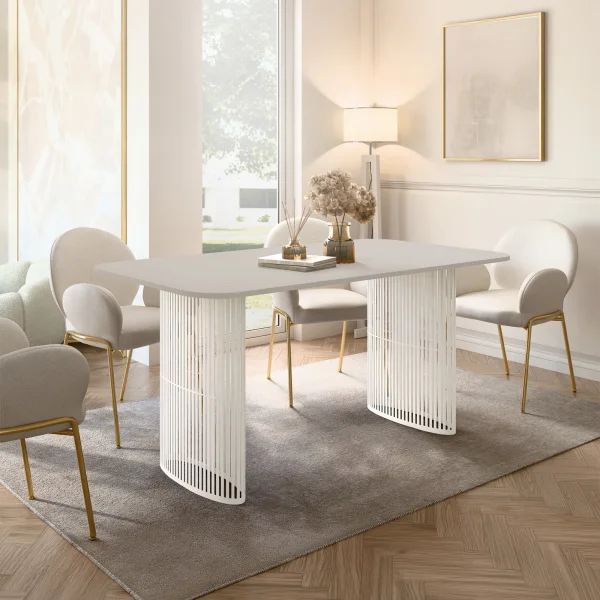 Tavolo da pranzo allungabile 160/236x90 cm industrial cashmere metallo cashmere Hexa