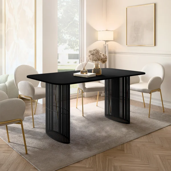Tavolo da pranzo allungabile 160/236x90 cm industrial nero metallo nero Hexa