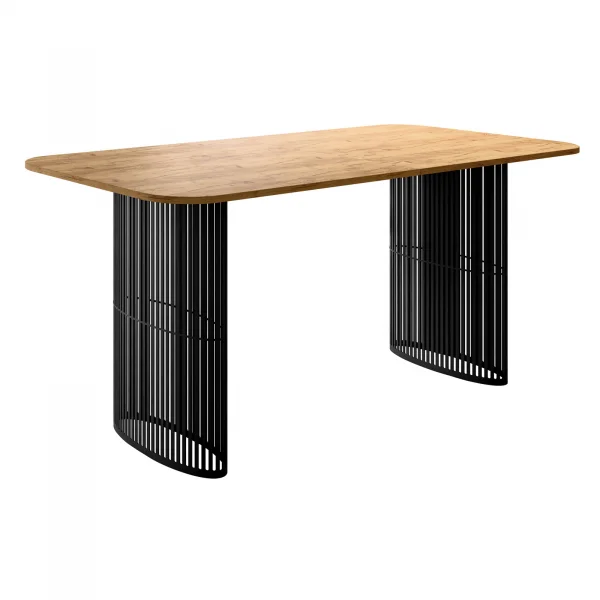 Tavolo da pranzo allungabile 160/236x90 cm industrial rovere metallo nero Hexa