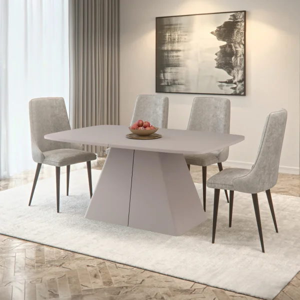Tavolo da pranzo allungabile 180/256x110cm industrial cashmere metallo cashmere Rail