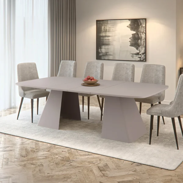 Tavolo da pranzo allungabile 180/256x110cm industrial cashmere metallo cashmere Rail