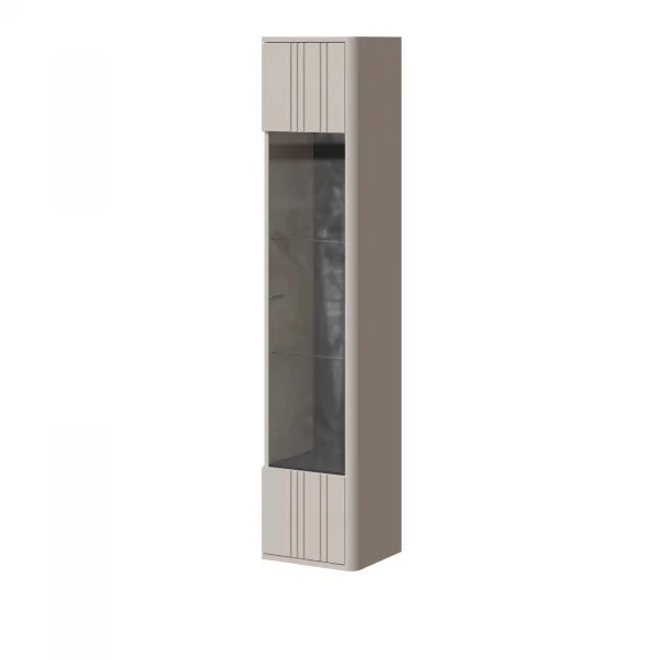 Vetrinetta sospesa a parete 36x164h cm 1 anta beige cashmere Bellagio