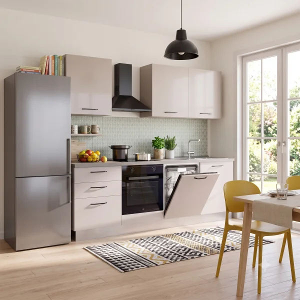 Cucina lineare 240cm reversibile moderna beige cashmere Cookplace