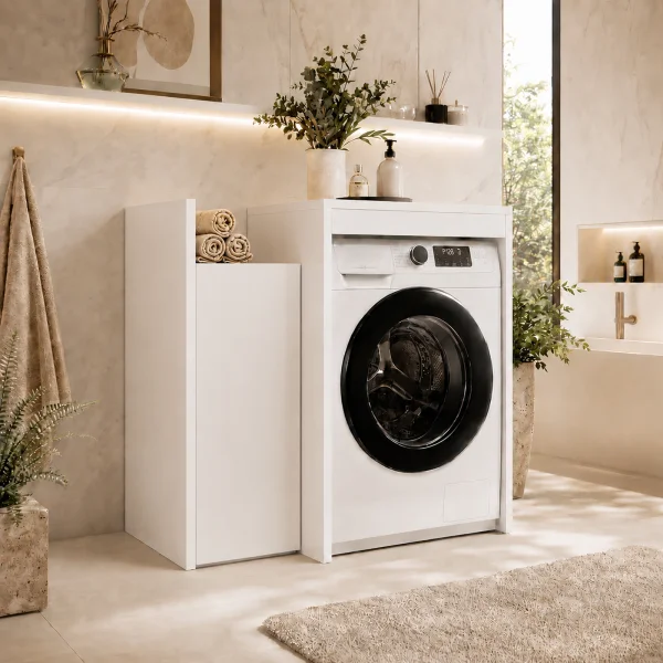 Mobile lavatrice 95x95h cm 1 anta bianco opaco Minorca