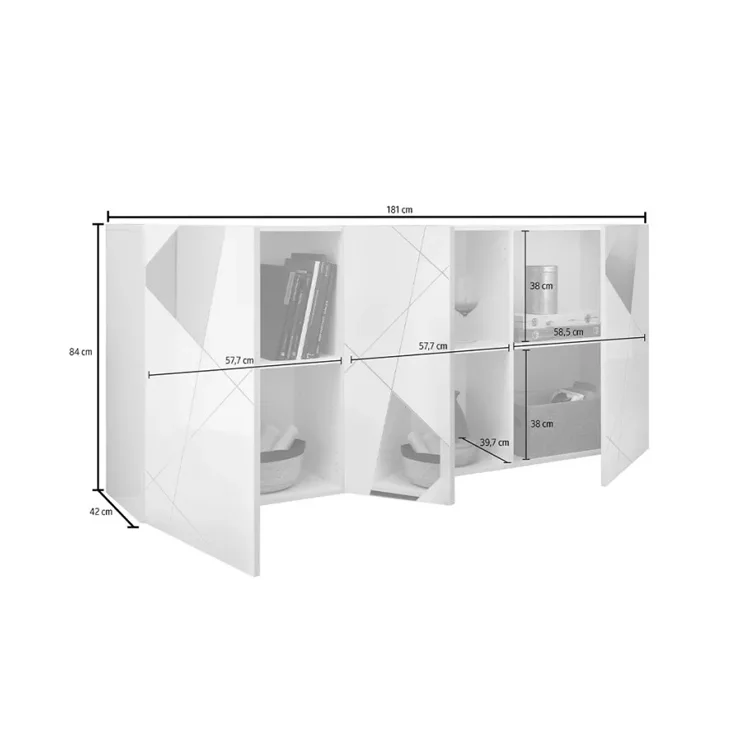 Estensione per armadio Axel 120x40h cm con 3 ante bianco e rovere Estensione per armadio Axel 120x40h cm con 3 ante bianco e rovere