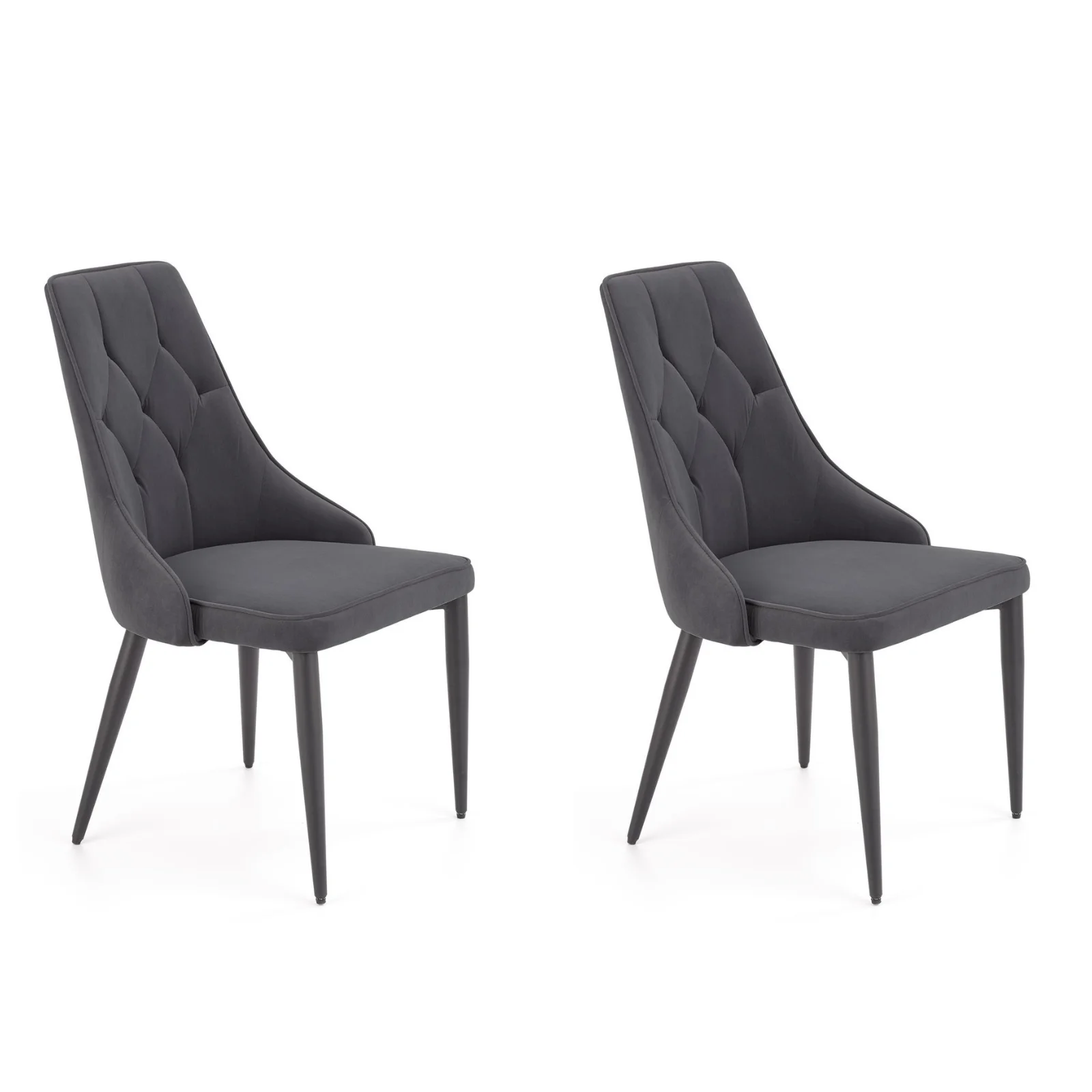 Set di 2 sedie da pranzo moderne in tessuto imbottito con Set di 2 sedie da pranzo moderne in tessuto imbottito con