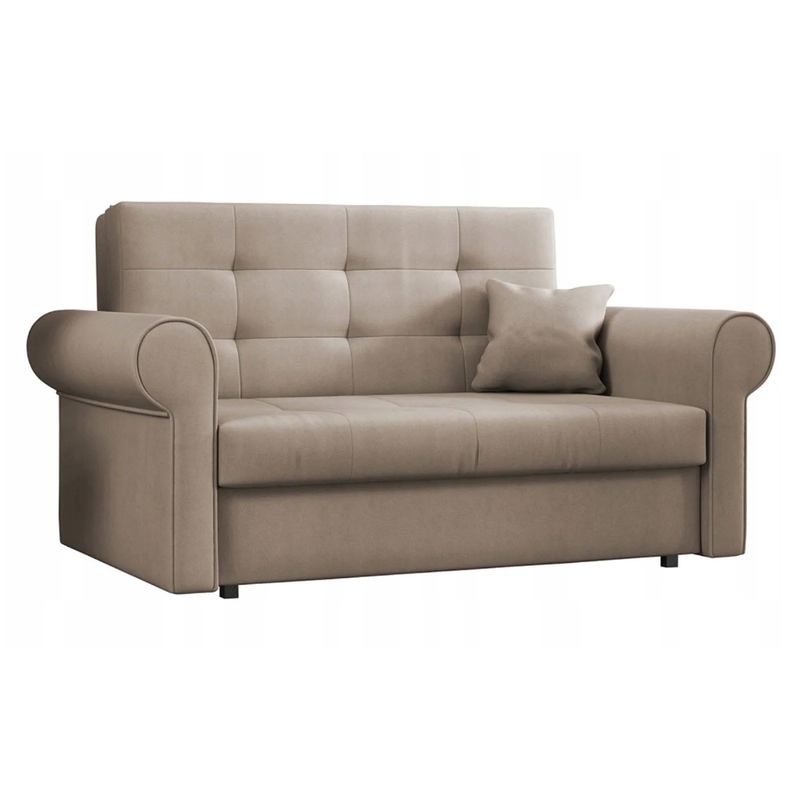 Divano letto 2 posti imbottito in tessuto matrimoniale 148cm beige Jamar