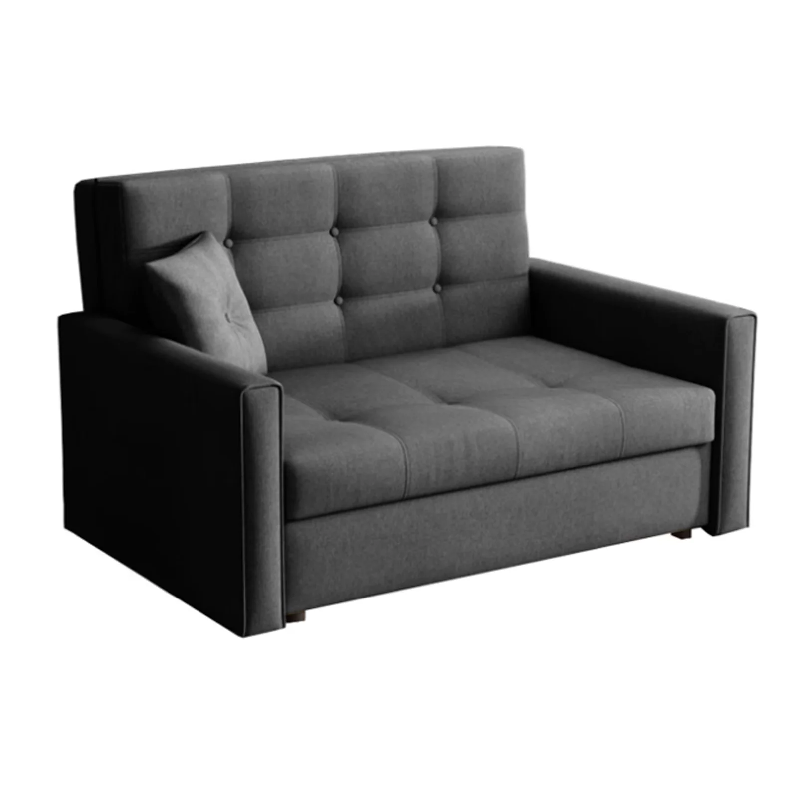 Divano letto 2 posti 133cm imbottito in tessuto antracite Isidore