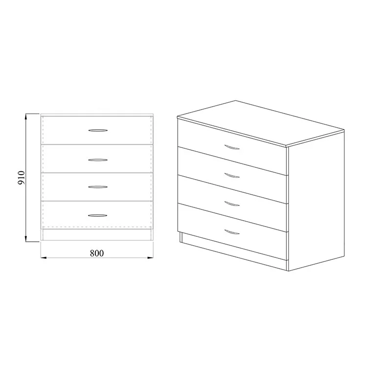 Comò  80x91h cm cassetti moderno noce Cavour Gihome®