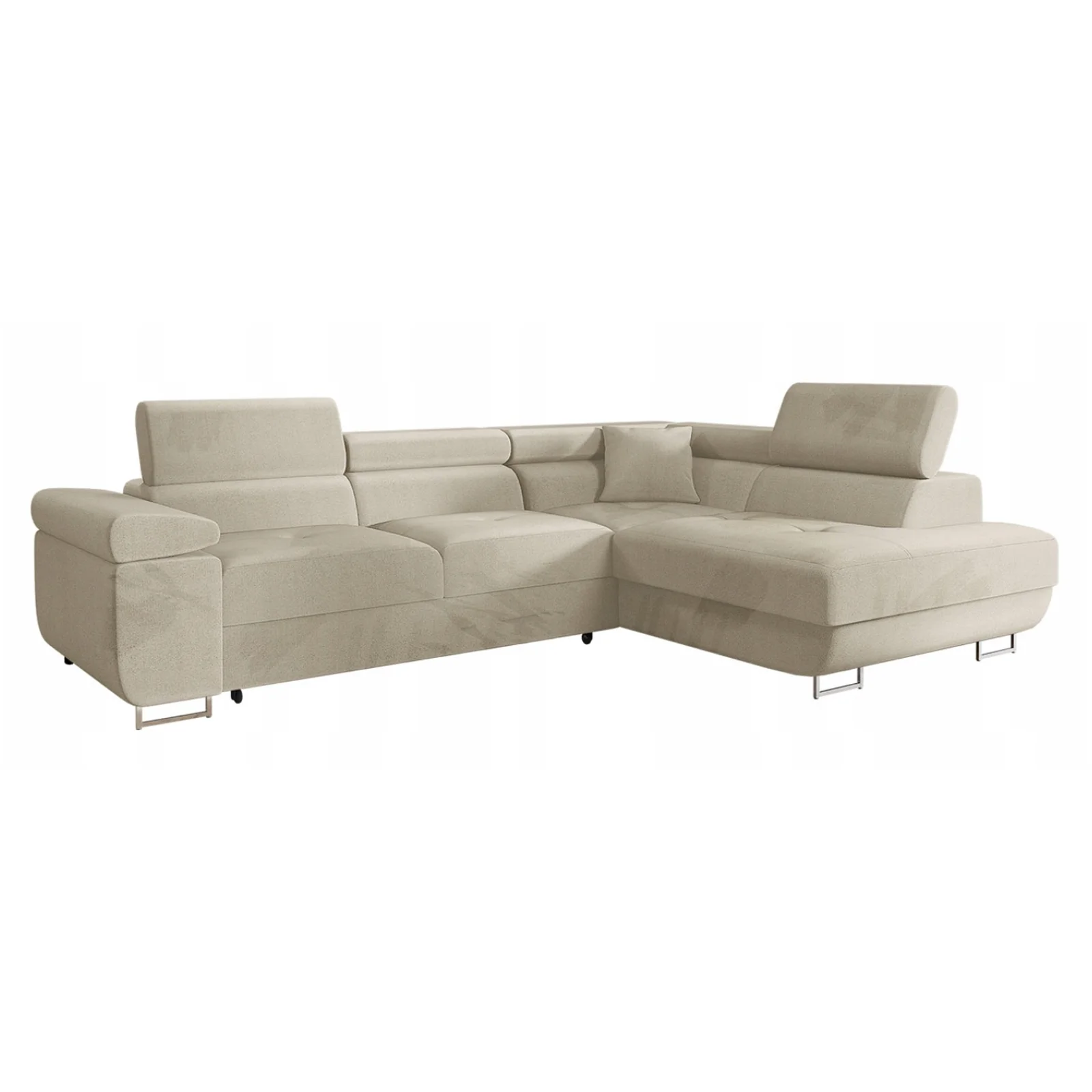 Divano letto angolare destra imbottito 274x203cm beige Bormio