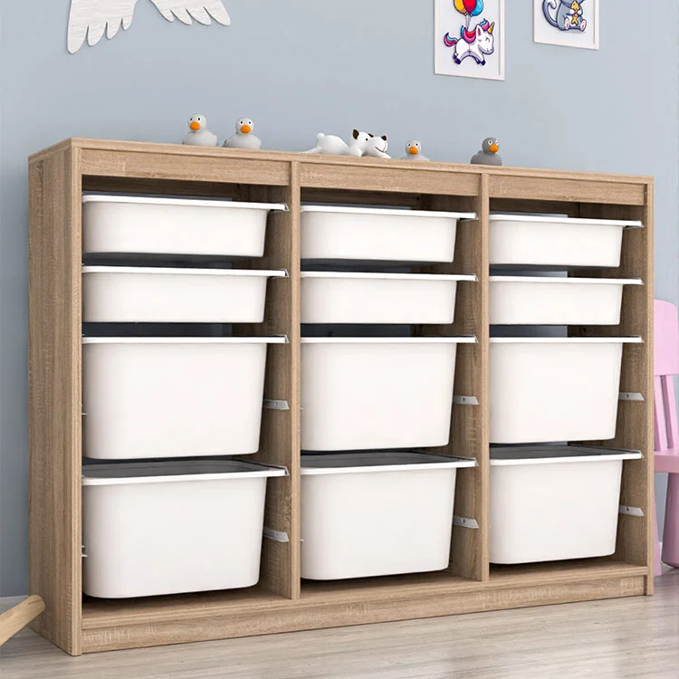 Cassettiera 133x93h cm portagiochi con cassetti rovere Fast Concordia