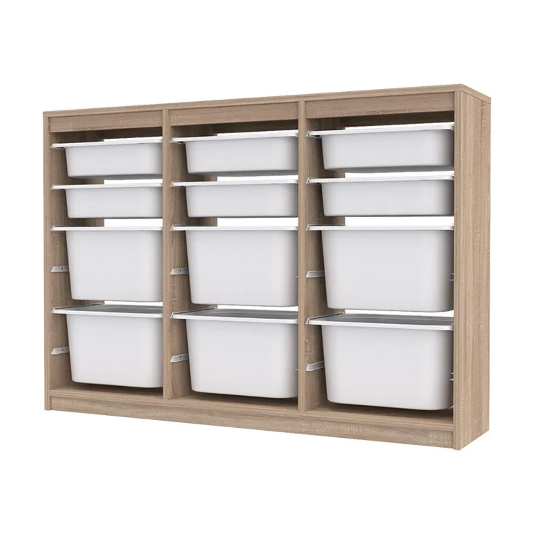 Cassettiera 133x93h cm portagiochi con cassetti rovere Fast Concordia