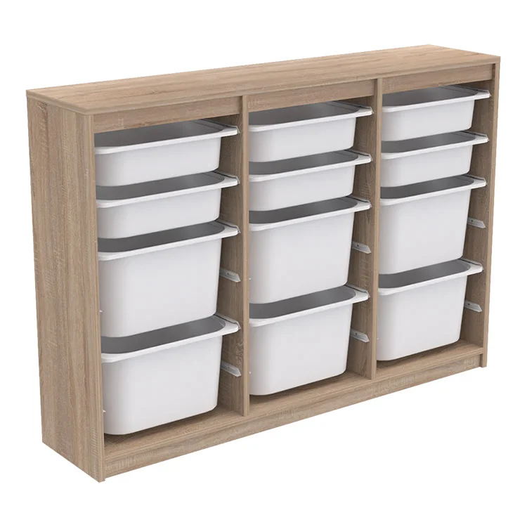 Cassettiera 133x93h cm portagiochi con cassetti rovere Fast Concordia