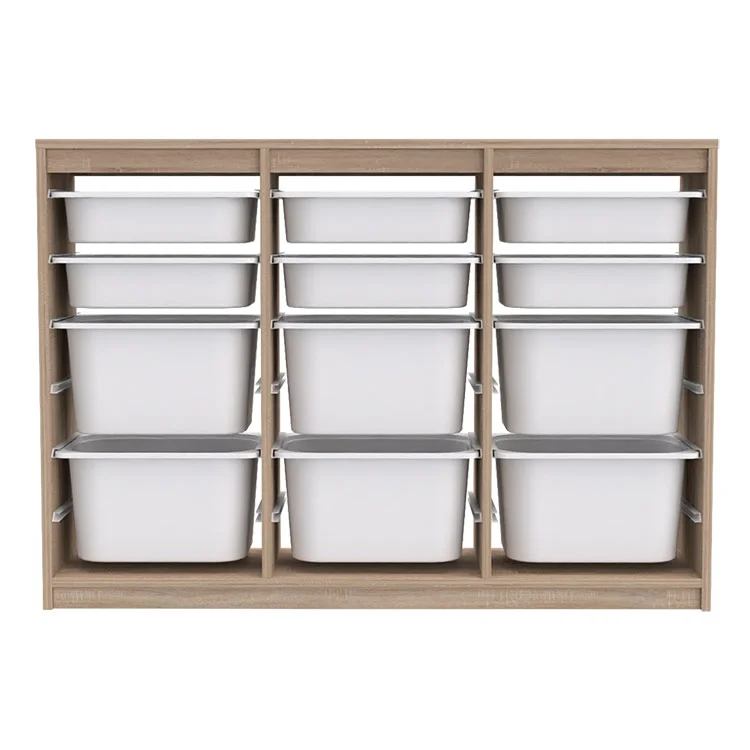 Cassettiera 133x93h cm portagiochi con cassetti rovere Fast Concordia