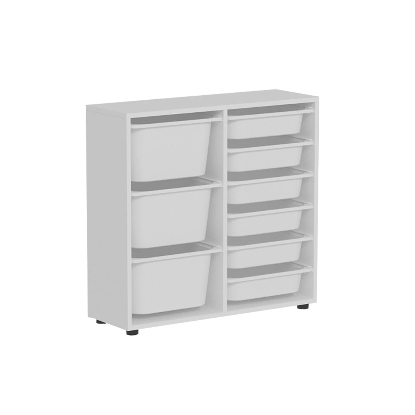 Mobile portagiochi 89x85h cm cassettiera multiuso bianco Fast Concordia