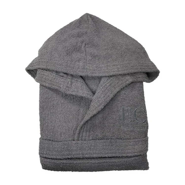 Accappatoio doccia con cappuccio unisex taglia S/M grigio scuro Enrico Coveri