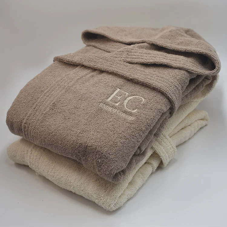 Accappatoio doccia con cappuccio unisex taglia S/M marrone Enrico Coveri