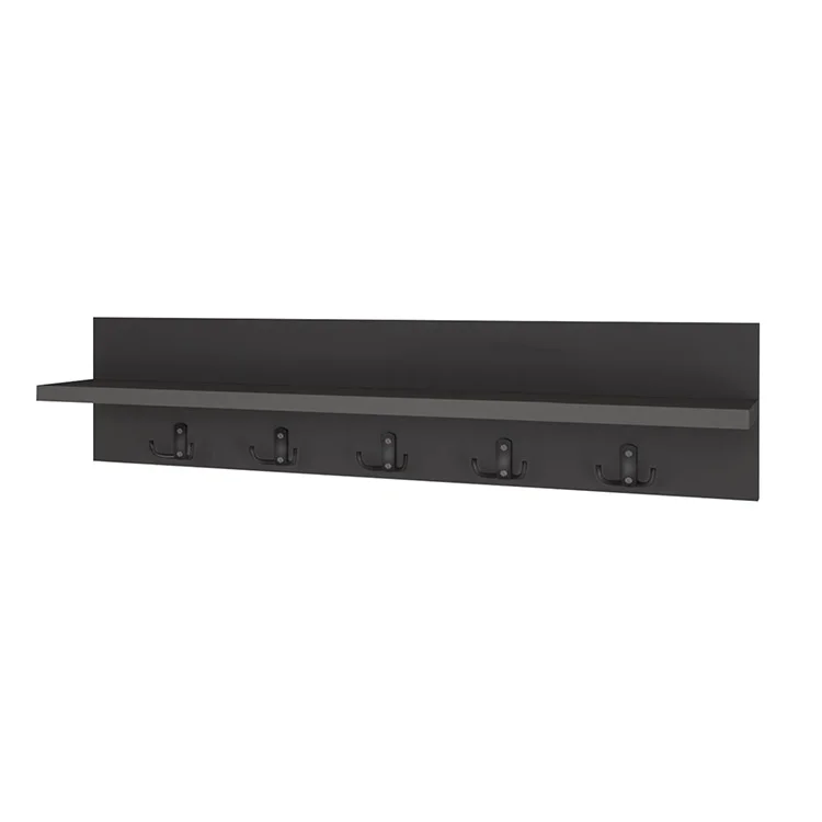 Appendiabiti da parete 80x18h cm con mensola antracite Makira