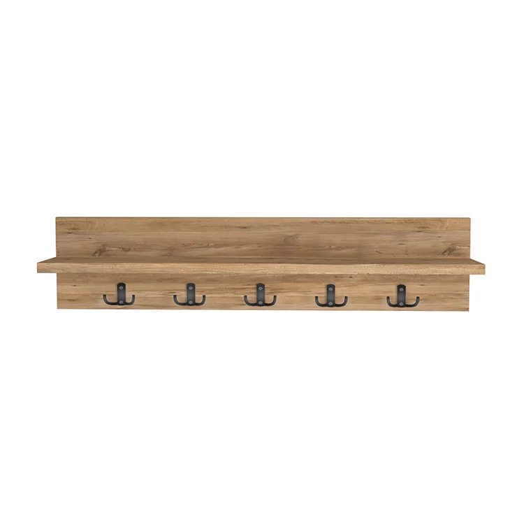 Appendiabiti da parete 80x18h cm con mensola rovere Makira