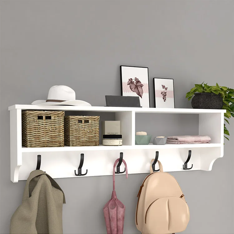 Appendiabiti da parete 120x37h cm con vani bianco Fionia