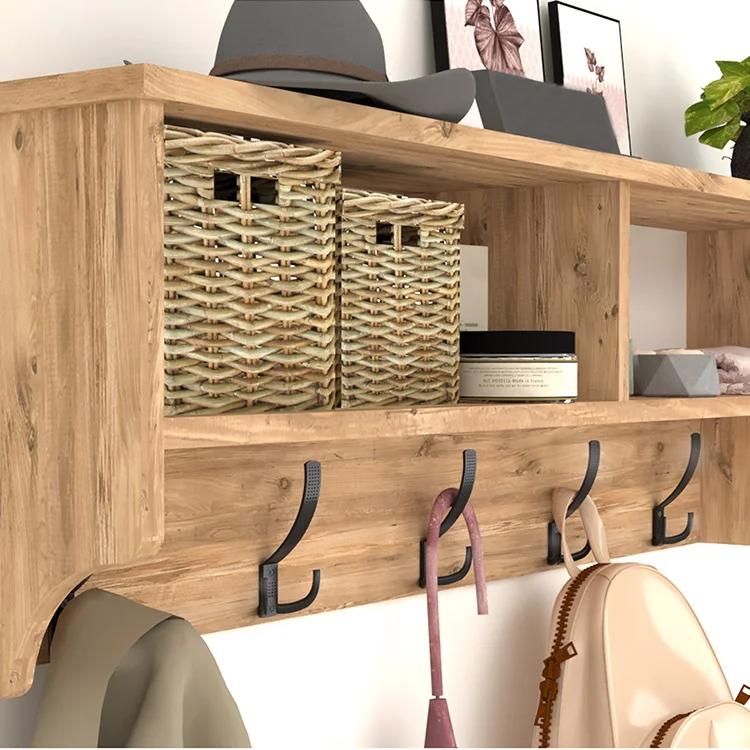 Appendiabiti da parete 120x37h cm con vani rovere Fionia