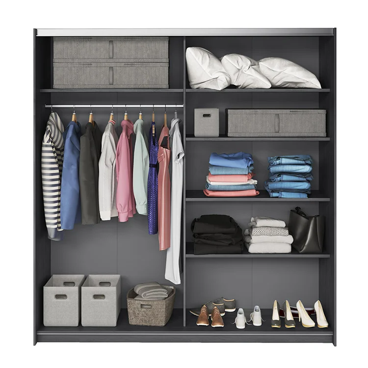 Armadio 200x210h cm 2 ante scorrevoli con specchio ossido Cortina Gihome®