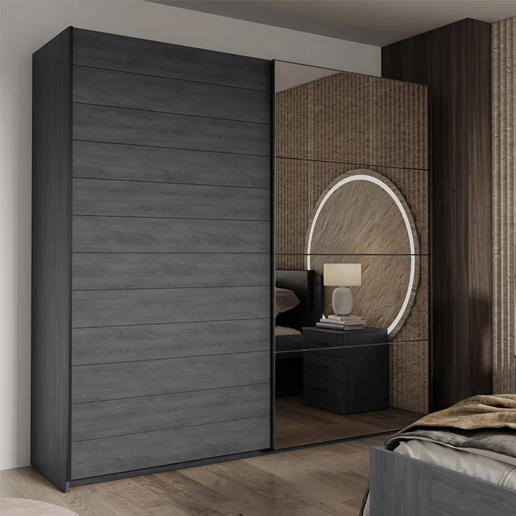 Armadio 220x210h cm 2 ante scorrevoli con specchio ossido Cortina Gihome®