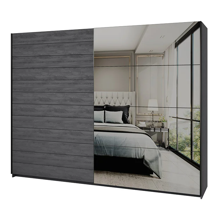 Armadio 270x210h cm 2 ante scorrevoli con specchio ossido Cortina Gihome®