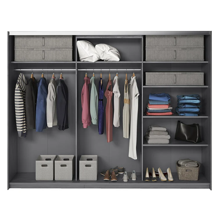 Armadio 270x210h cm 2 ante scorrevoli con specchio ossido Cortina Gihome®
