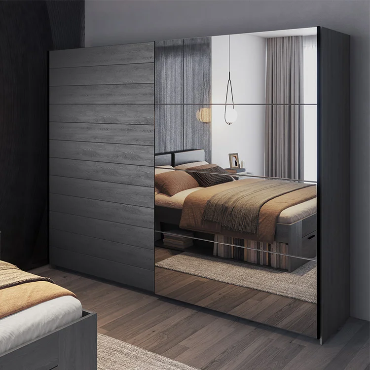 Armadio 270x210h cm 2 ante scorrevoli con specchio ossido Cortina Gihome®