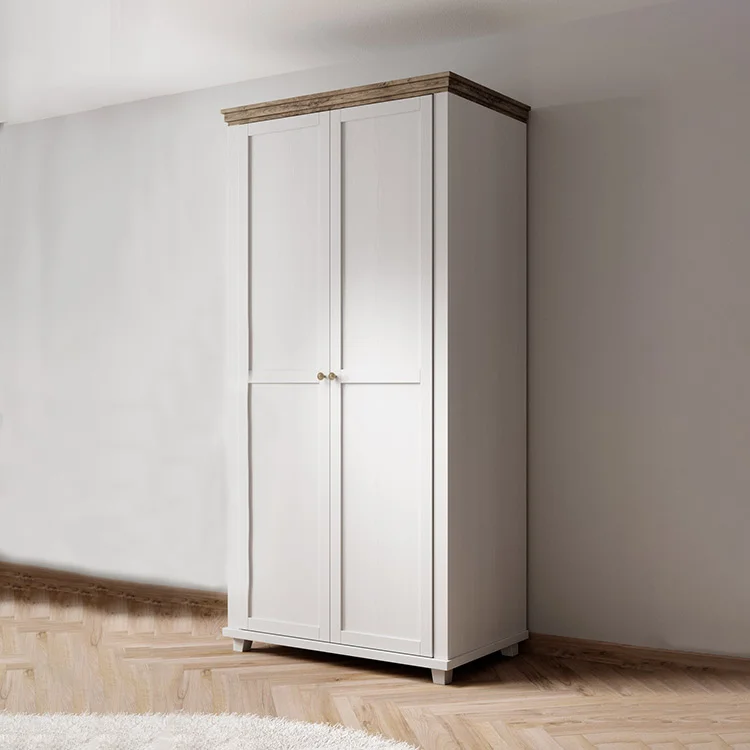 Armadio 108x216h cm 2 ante moderno bianco frassinato quercia Texel