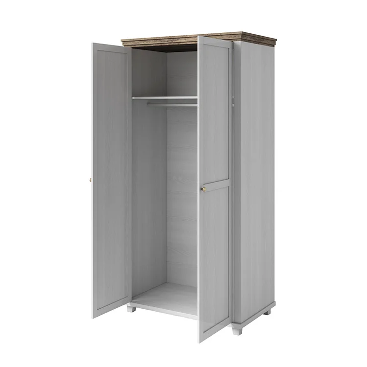 Armadio 108x216h cm 2 ante moderno bianco frassinato quercia Texel