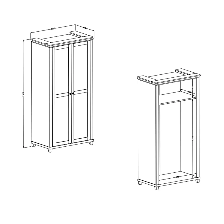 Armadio 108x216h cm 2 ante moderno bianco frassinato quercia Texel
