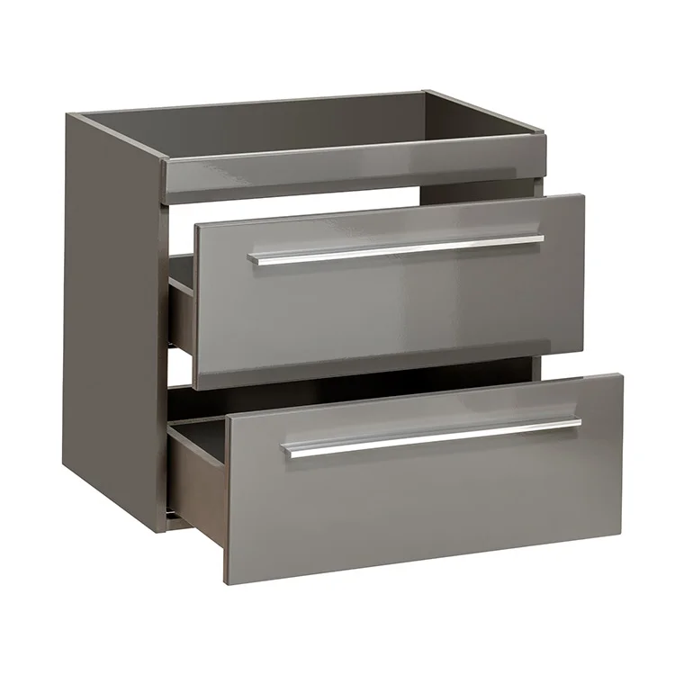 Mobile bagno sospeso 60cm 2 cassetti grigio lucido Zadar