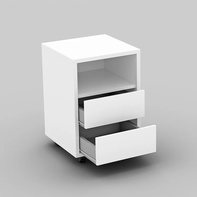 Cassettiera ufficio 40x62h cm 2 cassetti bianco Callum