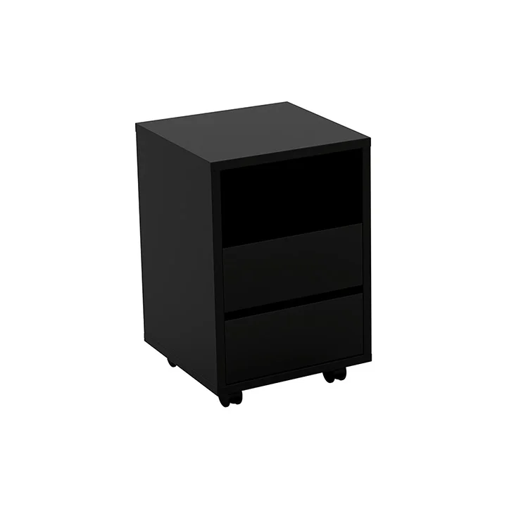 Cassettiera ufficio 40x62h cm 2 cassetti nero Callum