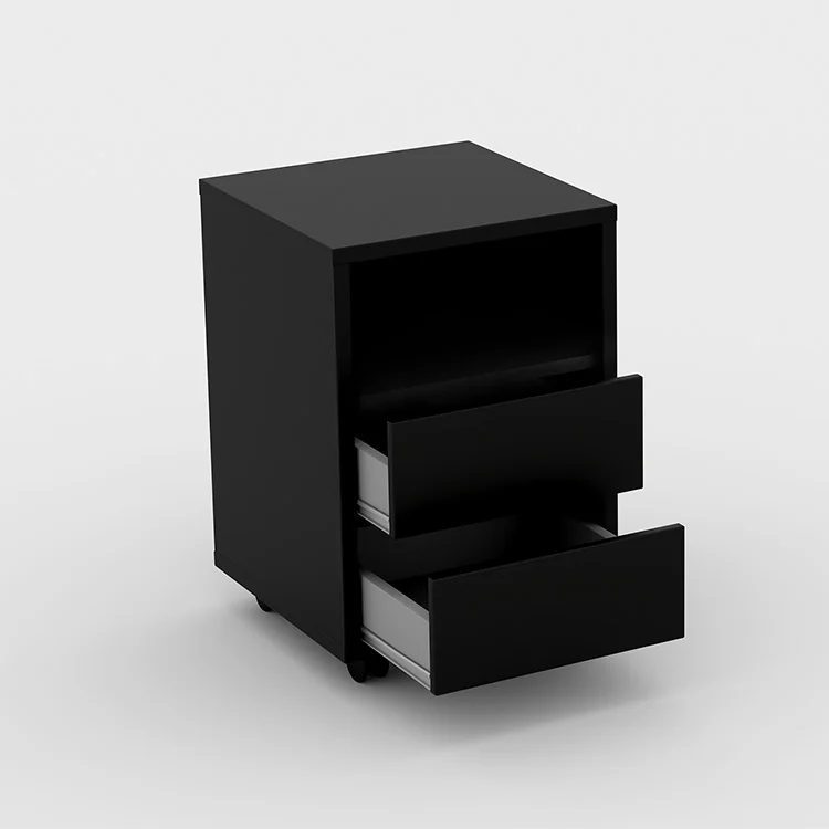 Cassettiera ufficio 40x62h cm 2 cassetti nero Callum