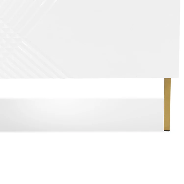 Comodino 50x46h cm design moderno bianco lucido Marisa