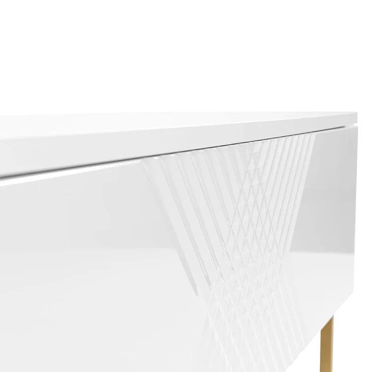 Comodino 50x46h cm design moderno bianco lucido Marisa