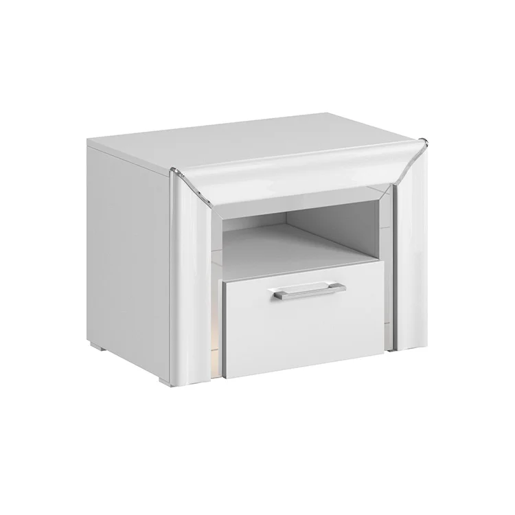 Comodino 60x44h cm 1 cassetto moderno bianco Benz