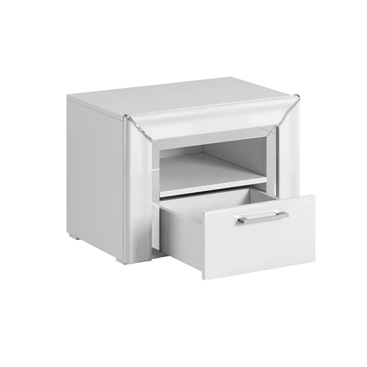 Comodino 60x44h cm 1 cassetto moderno bianco Benz