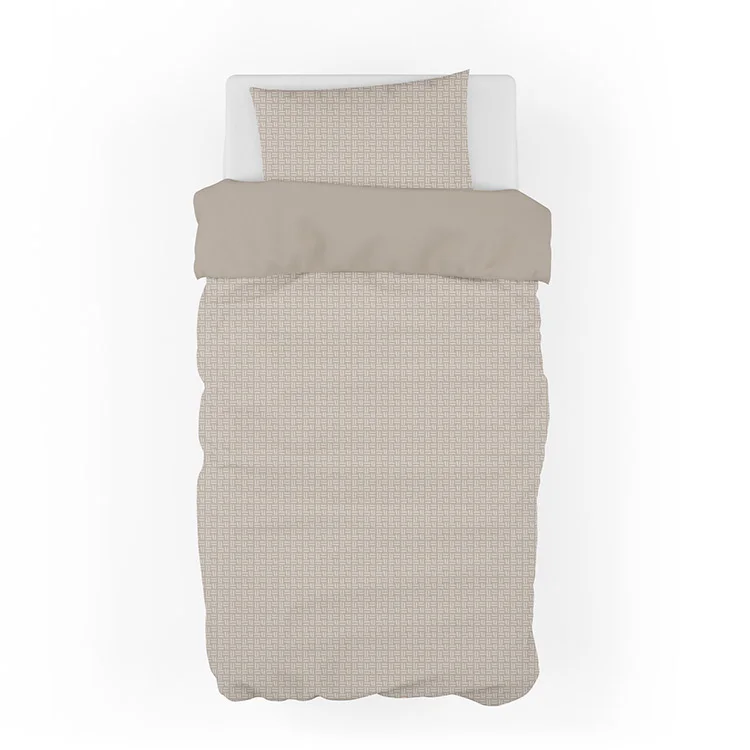 Copripiumino + federa letto singolo in cotone 155x200cm beige Nabib